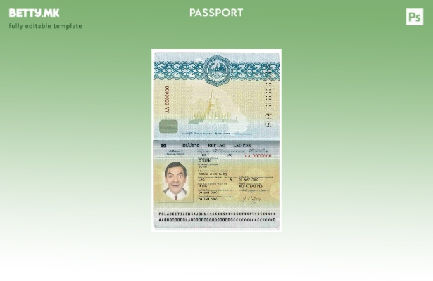 Шаблон за пасош на Лаос во модерен стил